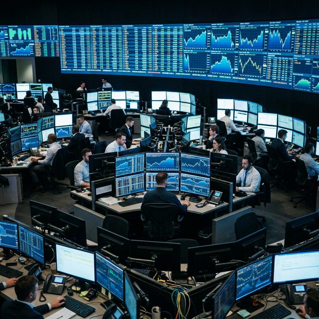 Modern financial trading floor